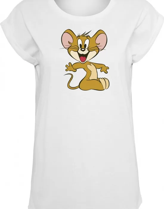Дамска бяла тениска Merchcode Tom & Jerry Mouse, Тениски - Hoodstyle.bg