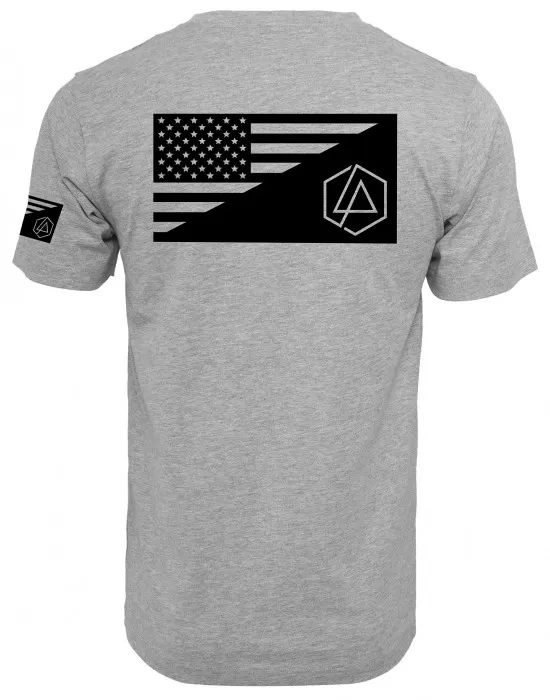 Мъжка сива тениска Merchcode Linkin Park Flag, Тениски - Hoodstyle.bg