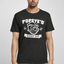 Мъжка тениска в черно Merchcode Popeye Barber Shop 