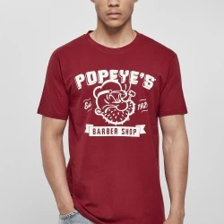 Мъжка тениска в червено Merchcode Popeye Barber Shop 