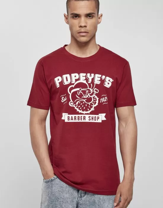 Мъжка тениска в червено Merchcode Popeye Barber Shop, Тениски - Hoodstyle.bg