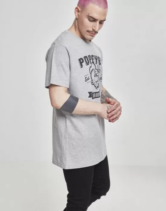 Мъжка сива тениска Merchcode Popeye Barber Shop, Тениски - Hoodstyle.bg