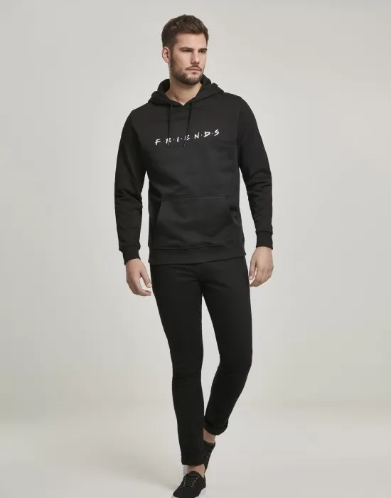 Изчистен черен суичър Friends Logo EMB, Суичъри - Hoodstyle.bg