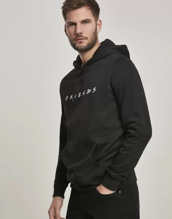 Изчистен черен суичър Friends Logo EMB, Суичъри - Hoodstyle.bg