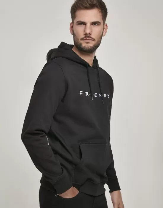 Изчистен черен суичър Friends Logo EMB, Суичъри - Hoodstyle.bg