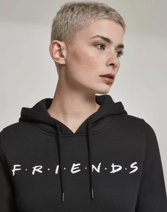 Дамски изчистен суичър в черен цвят Friends, Суичъри - Hoodstyle.bg