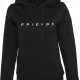 Дамски изчистен суичър в черен цвят Friends, Суичъри - Hoodstyle.bg
