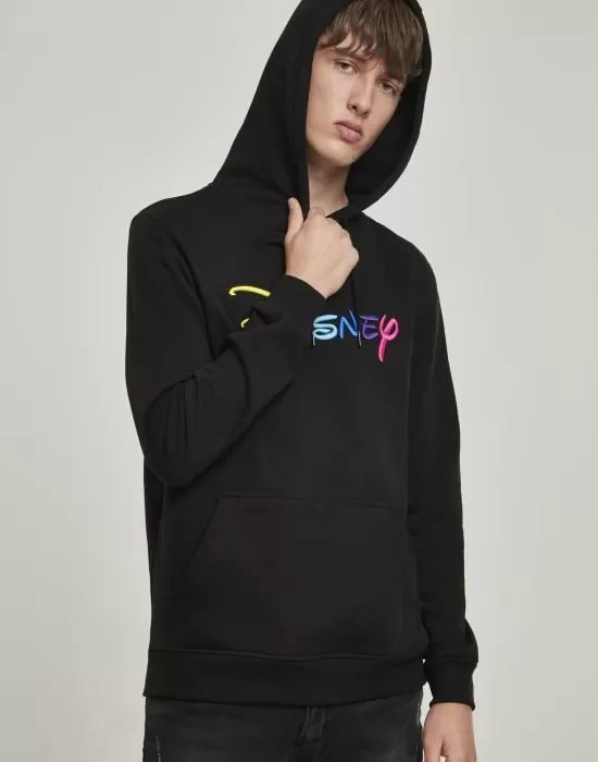 Мъжки черен суичър MERCHCODE Disney Rainbow Logo EMB, Суичъри - Hoodstyle.bg