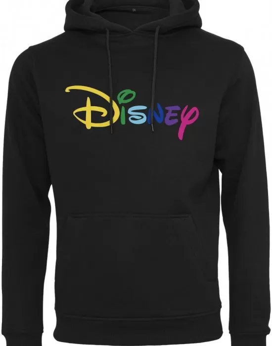Мъжки черен суичър MERCHCODE Disney Rainbow Logo EMB, Суичъри - Hoodstyle.bg