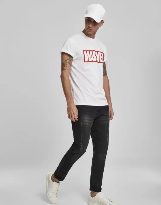 Мъжка тениска MERCHCODE Marvel Logo в бял цвят, Мъже - Hoodstyle.bg