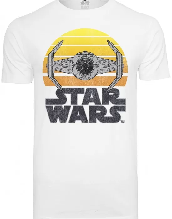 Мъжка тениска MERCHCODE Star Wars Sunset в бял цвят, Тениски - Hoodstyle.bg