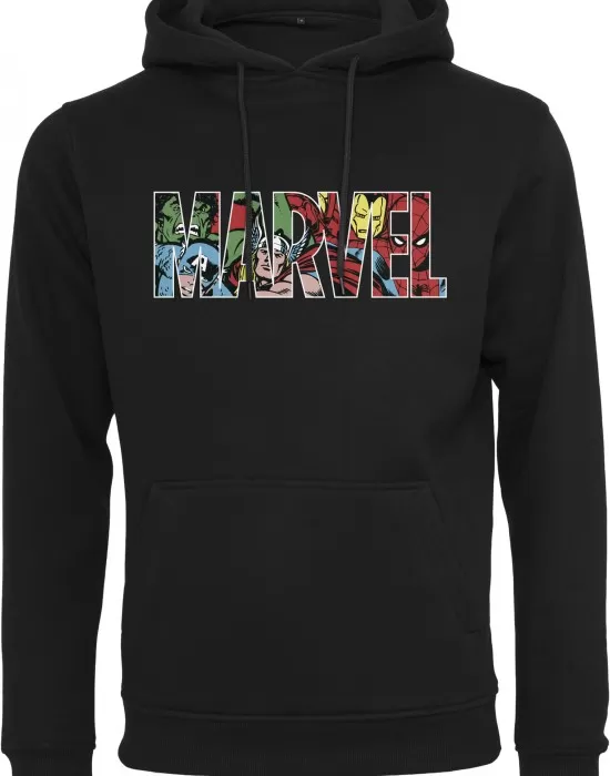 Мъжки суичър в черно Merchcode Marvel Logo Character, Суичъри - Hoodstyle.bg