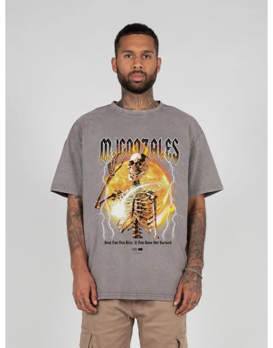 HELLRDIE x Acid Washed Heavy Oversize Tee asphalt M
