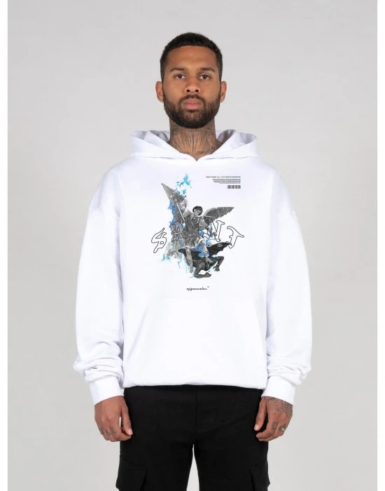 Суичър SAINT V.1 x Heavy Hoody Oversized Essentials V.4 white XXL