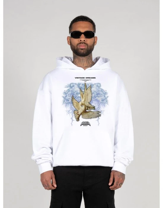 Суичър VINTAGE DREAMS V.1 Heavy Hoody Oversized Essentials V.4 white XXL