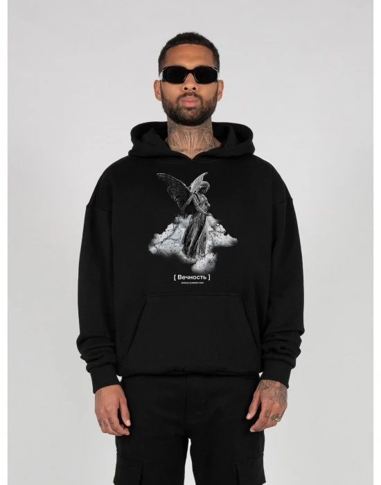 Суичър ANGEL Heavy Hoody Oversized Essentials V.4 black XXL