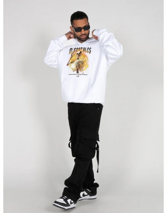 Суичър HELLRIDE V.1 Heavy Hoody Oversized Essentials V.4 white XXL