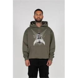 Суичър HIGHER THAN HEAVEN V.1  with Ultra Heavy Hoody olive XXL