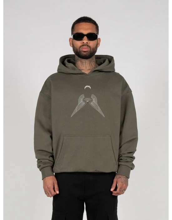 Суичър HIGHER THAN HEAVEN V.5 with Ultra Heavy Hoody olive XXL