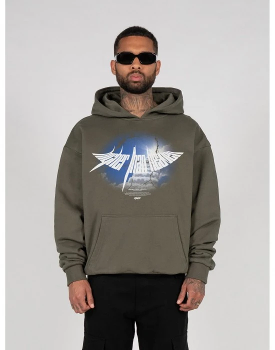 Суичър HIGHER THAN HEAVEN V.4 Ultra Heavy Hoody olive XXL