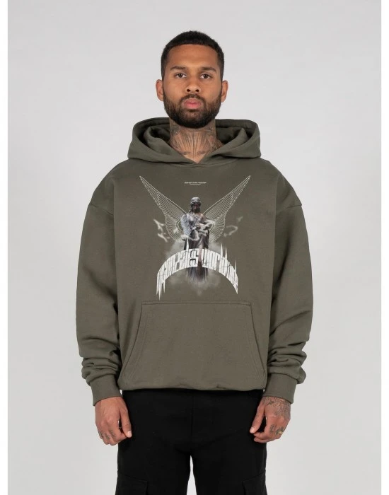 Суичър MJG HIGHER THAN HEAVEN V.1 Ultra Heavy Hoody olive XXL