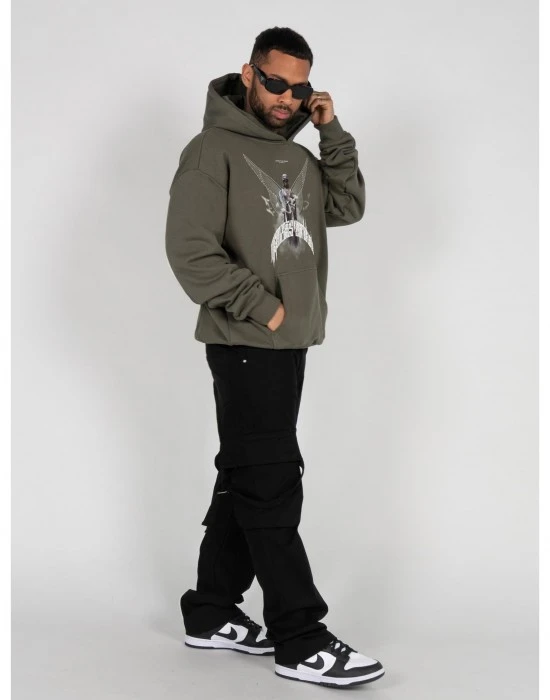 Суичър MJG HIGHER THAN HEAVEN V.1 Ultra Heavy Hoody olive XXL
