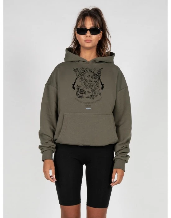 Ladies Paislay x Heavy Oversized Hoody olive XXL