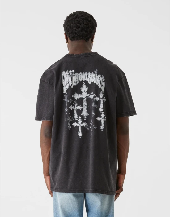 MJG Heavy Oversized Acid Washed Tee - Faded Faith black XXL