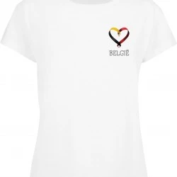Тениска Ladies Merchcode Football - Belgium T-shirt white XXL