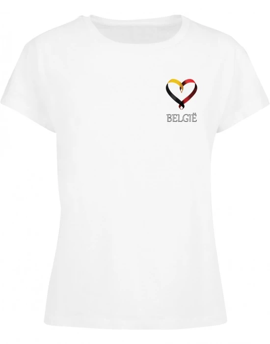 Тениска Ladies Merchcode Football - Belgium T-shirt white XXL