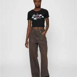Тениска Baby Girl Cropped Tee black XXL
