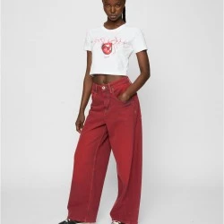 Тениска Muah Cropped Tee white XXL