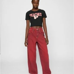 Тениска Peaches Cropped Tee black XXL