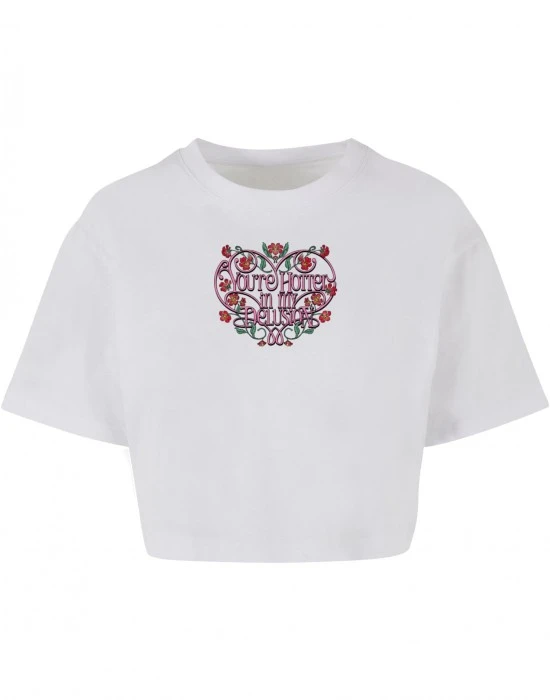 Дамска тениска в бял цвят Miss Tee Hotter Delusion Ladies Short Overized, Тениски - Hoodstyle.bg