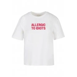 Дамска тениска в бял цвят Allergic To Idiots Tee