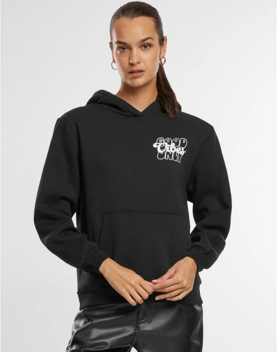 Суичър Good Vibes Puff Print Ladies Fluffy Hoody black XXL
