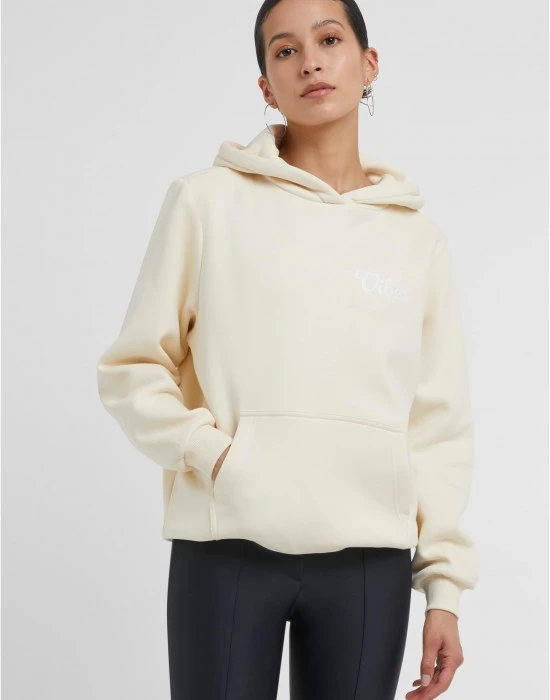 Суичър Good Vibes Puff Print Ladies Fluffy Hoody whitesand XXL