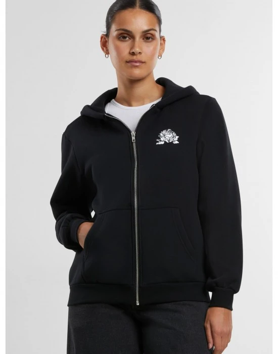 Суичър Romantic Dreamers Ladies Fluffy Zip Hoody black XXL