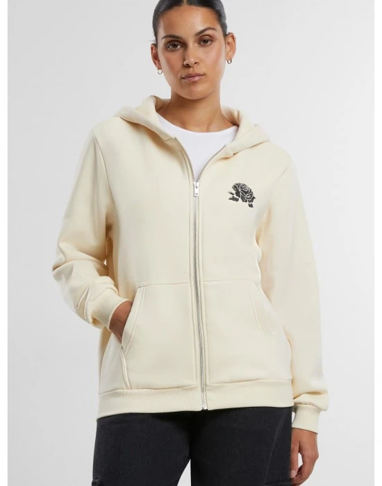 Суичър Romantic Dreamers Ladies Fluffy Zip Hoody whitesand XXL
