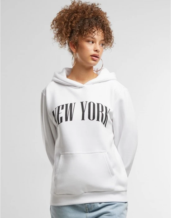 Суичър New York Ladies Fluffy Hoody white XXL