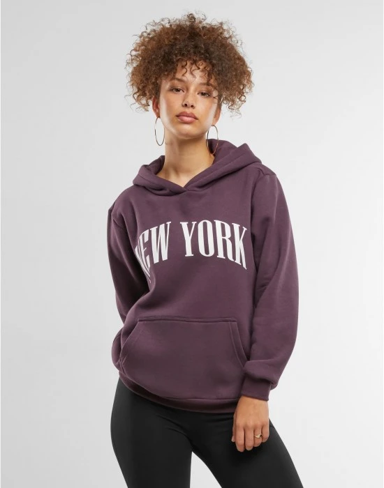 Суичър New York Ladies Fluffy Hoody plumpurple XXL