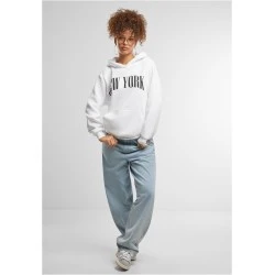 Суичър New York Ladies Fluffy Hoody white XXL