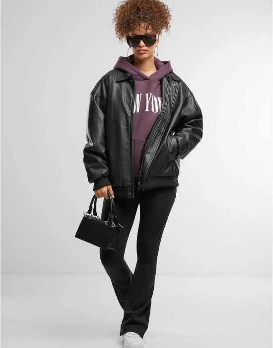 Суичър New York Ladies Fluffy Hoody plumpurple XXL