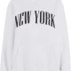 Суичър New York Ladies Fluffy Hoody white XXL