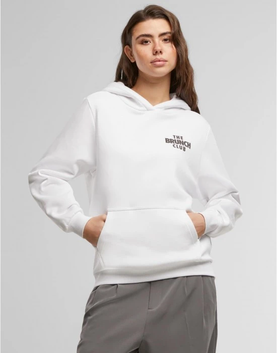 Суичър The Brunch Club Ladies Fluffy Hoody white XXL