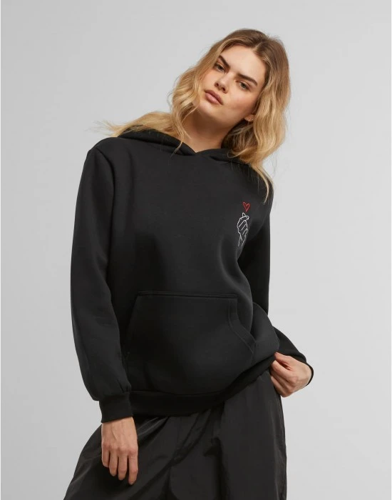 Суичър K Heart EMB Fluffy Hoody black XXL