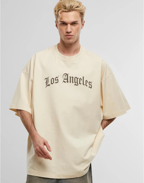 Тениска Los Angeles Wording New Huge Tee whitesand XXL