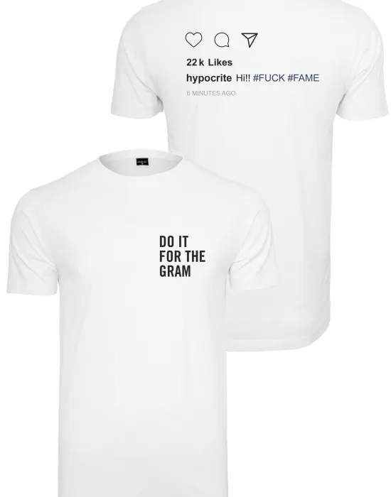 Мъжка тениска Mister Tee Do It For The Gram в бял цвят, Тениски - Hoodstyle.bg
