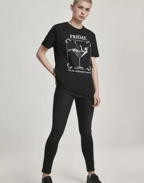 Дамска тениска Mister Tee F-Word в черен цвят, Тениски - Hoodstyle.bg