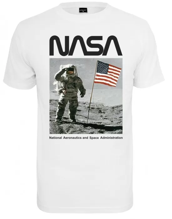 Мъжка бяла тениска Mister Tee NASA Moon Man, Тениски - Hoodstyle.bg